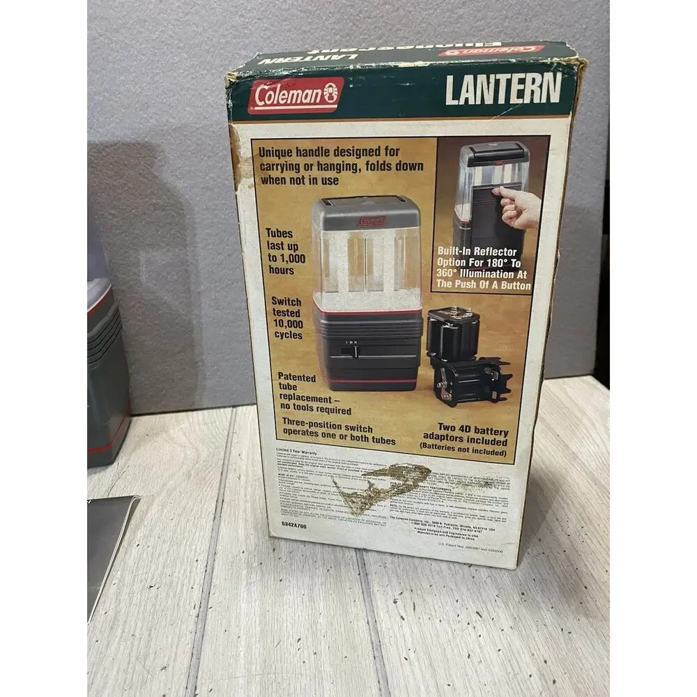 Coleman Fluorescent Twin Tube Lantern 6V Battery Reflector 5342A700